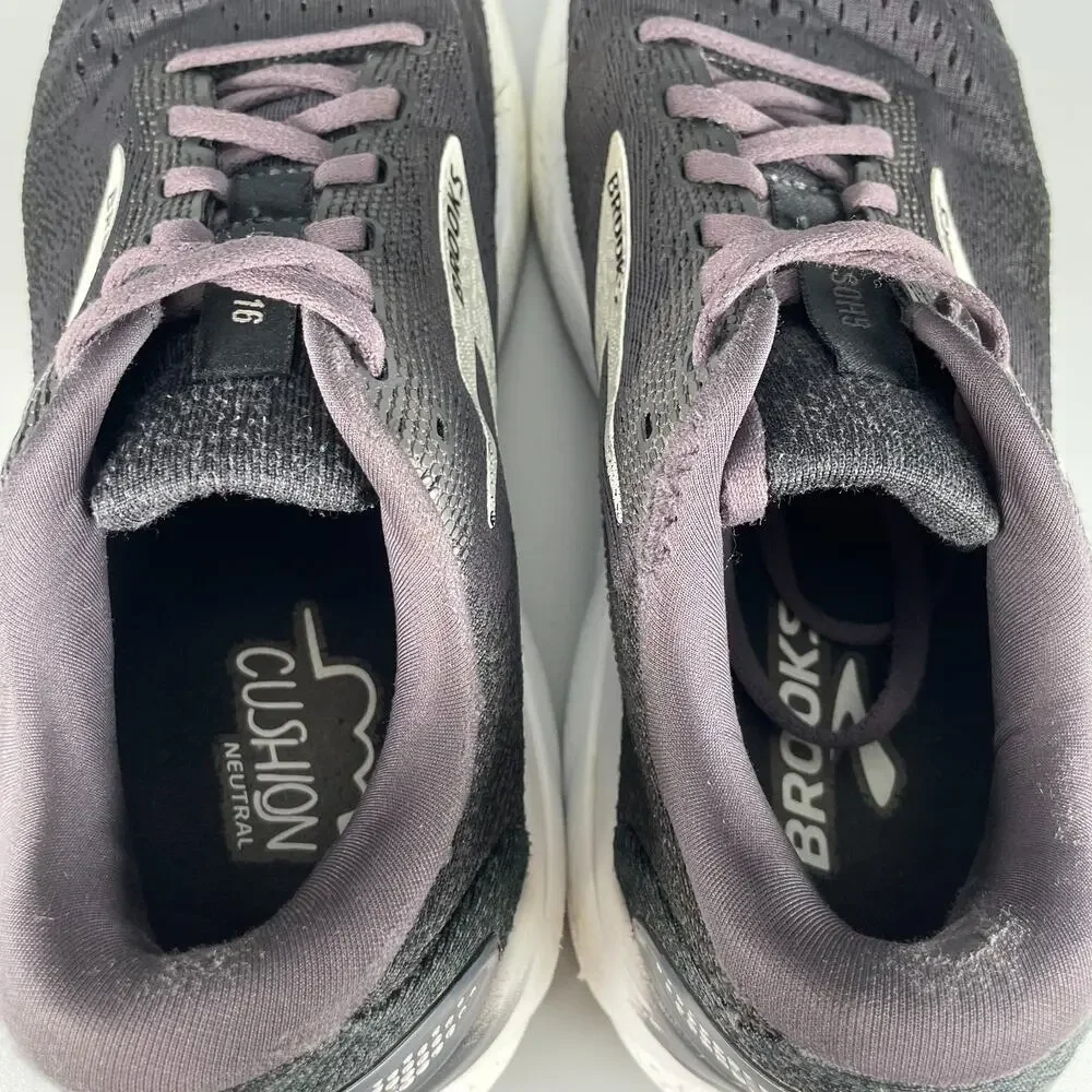 Brooks Ghost 16 Men's Size 9.5 D Black White Running Sneaker Athletic Shoes GUC
